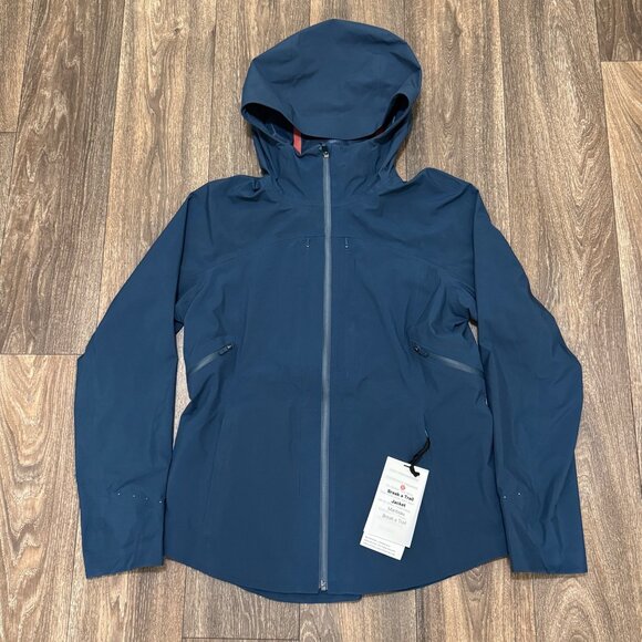 Lululemon Break a Trail Jacket Women's 10 Blue Night Diver Glyde W4BBHS
